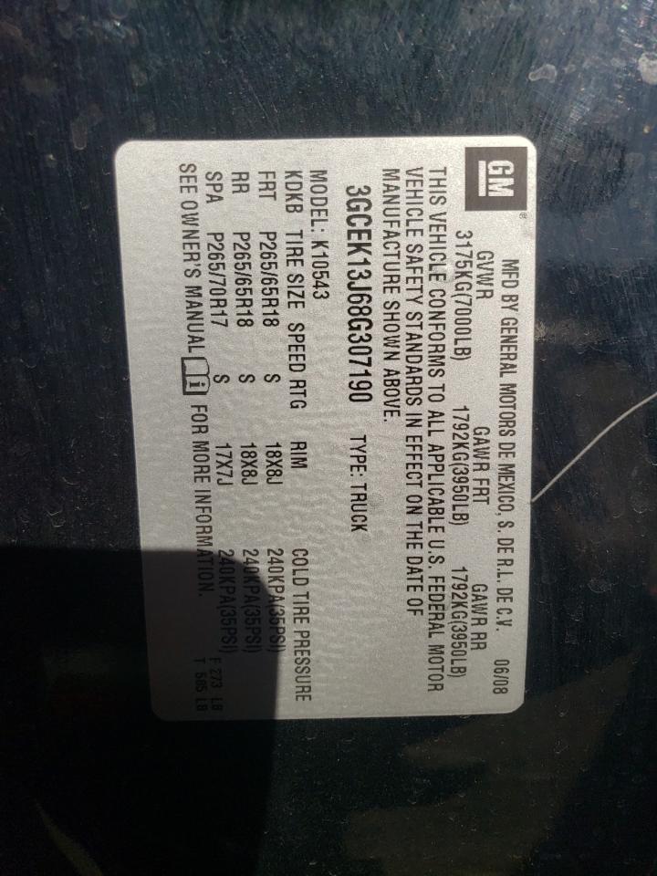 3GCEK13J68G307190 2008 Chevrolet Silverado K1500