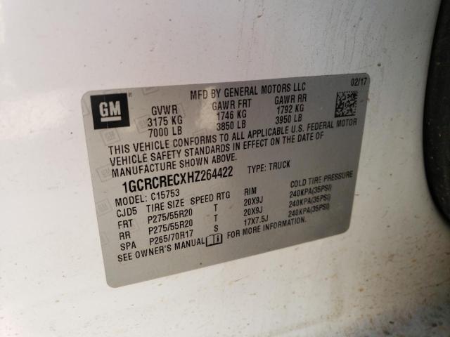 2017 Chevrolet Silverado C1500 Lt VIN: 1GCRCRECXHZ264422 Lot: 55025254