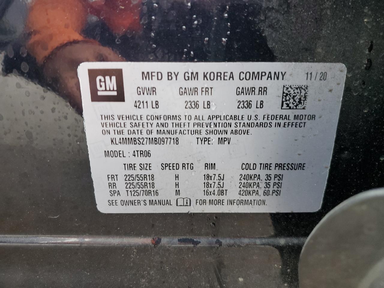 KL4MMBS27MB097718 2021 Buick Encore Gx Preferred