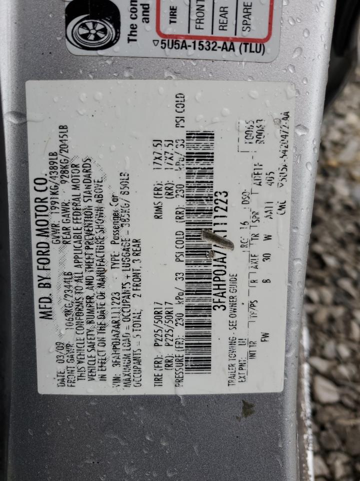 3FAHP0JA7AR111223 2010 Ford Fusion Sel