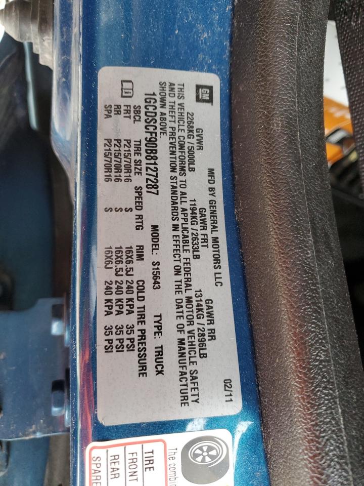 1GCDSCF90B8127287 2011 Chevrolet Colorado Lt