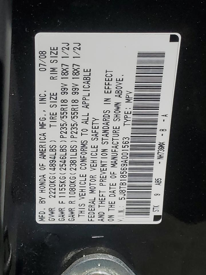 5J8TB18569A001563 2009 Acura Rdx Technology