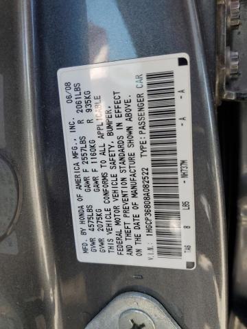 2008 Honda Accord Exl VIN: 1HGCP36808A082522 Lot: 54616414