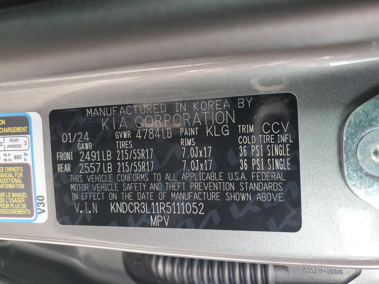 KNDCR3L11R5111052 2024 Kia Niro Wind