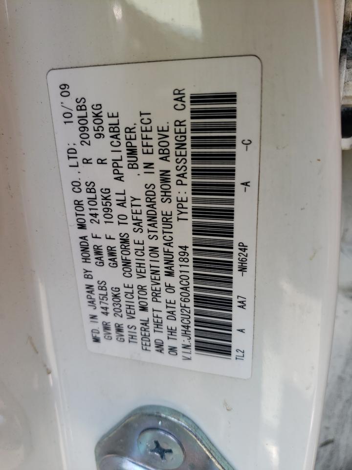 JH4CU2F60AC011894 2010 Acura Tsx