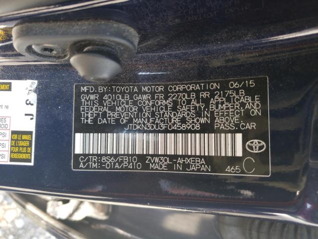 2015 Toyota Prius VIN: JTDKN3DU3F0458908 Lot: 56120404