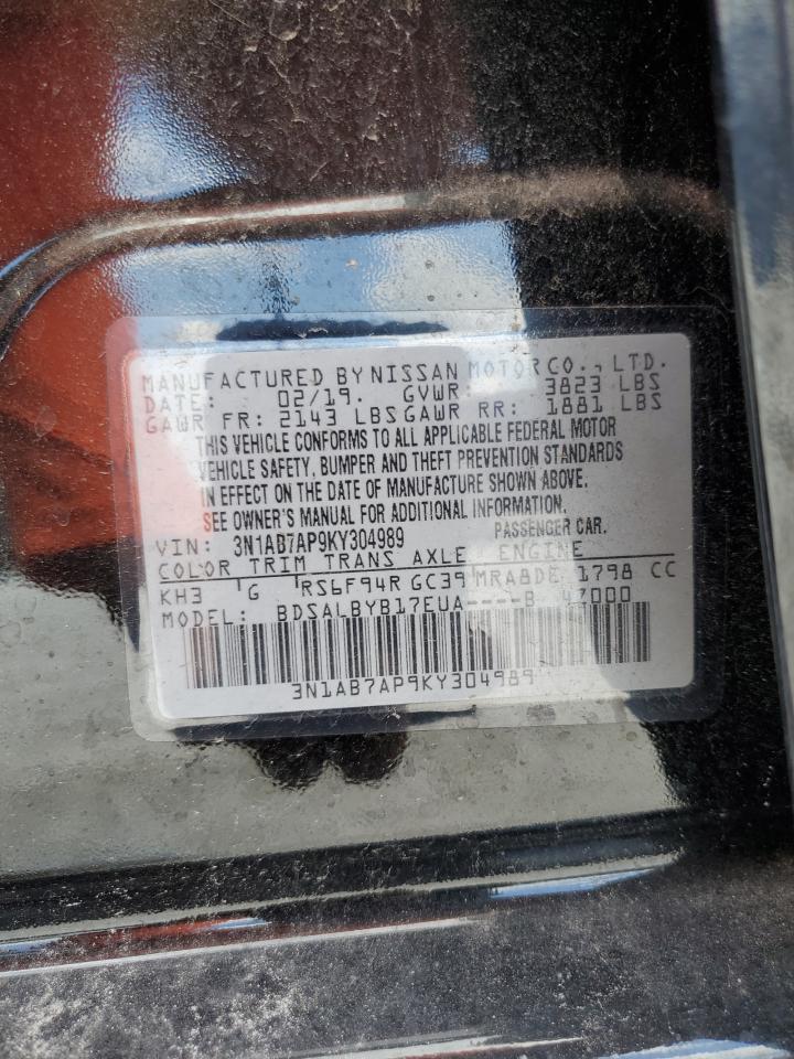 3N1AB7AP9KY304989 2019 Nissan Sentra S