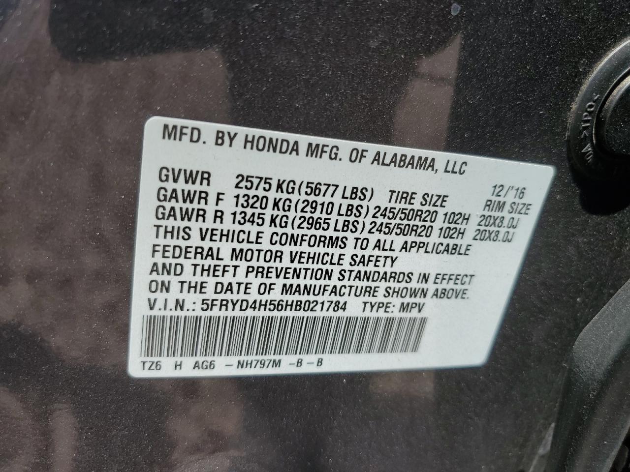 5FRYD4H56HB021784 2017 Acura Mdx Technology