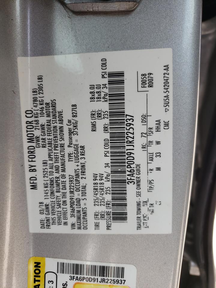 3FA6P0D91JR225937 2018 Ford Fusion Titanium/Platinum