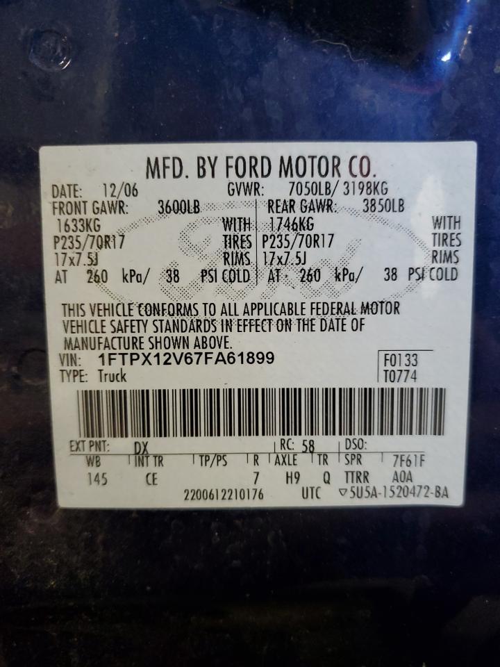 1FTPX12V67FA61899 2007 Ford F150