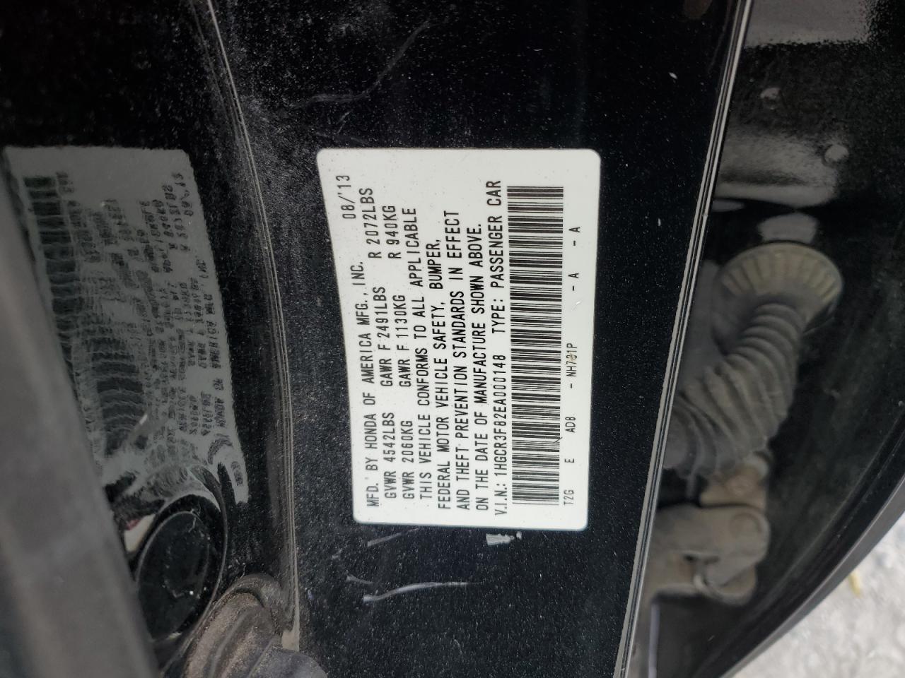 1HGCR3F82EA000148 2014 Honda Accord Exl