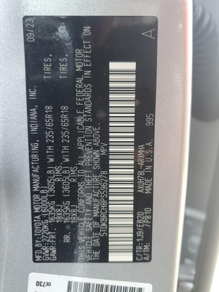 5TDKBRCH8PS596278 2023 Toyota Highlander Hybrid Xle