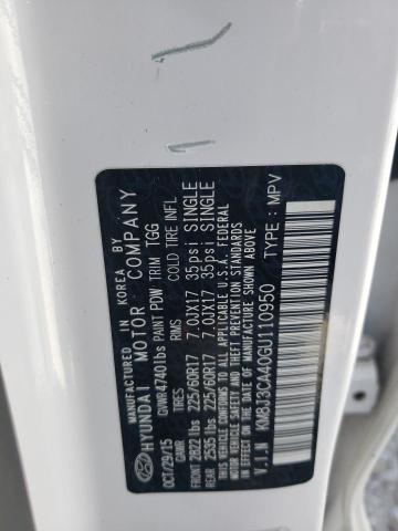 2016 Hyundai Tucson Limited VIN: KM8J3CA40GU110950 Lot: 53844944