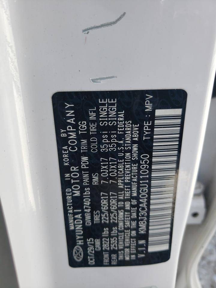 KM8J3CA40GU110950 2016 Hyundai Tucson Limited