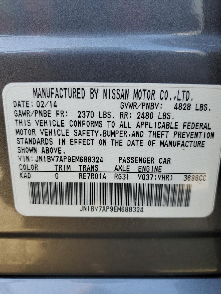 JN1BV7AP9EM688324 2014 Infiniti Q50 Base