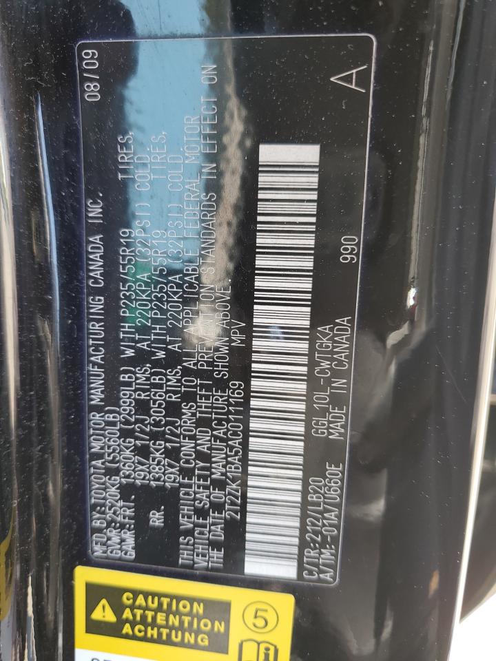 2T2ZK1BA5AC011169 2010 Lexus Rx 350