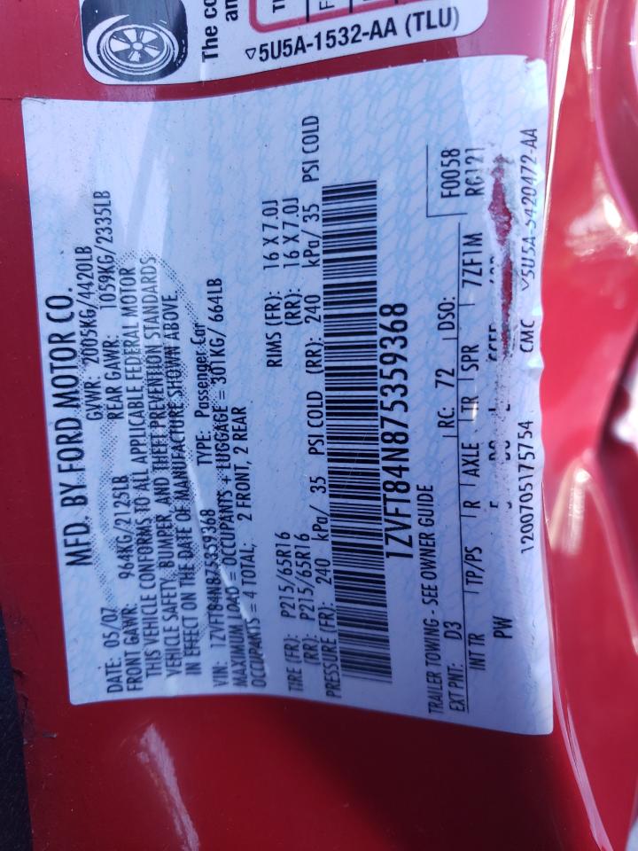 1ZVFT84N875359368 2007 Ford Mustang