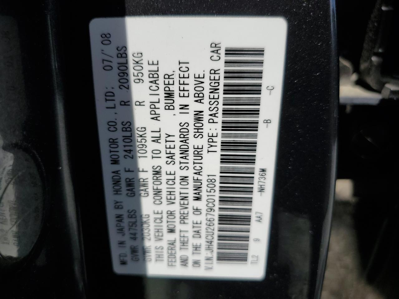 JH4CU26679C015081 2009 Acura Tsx