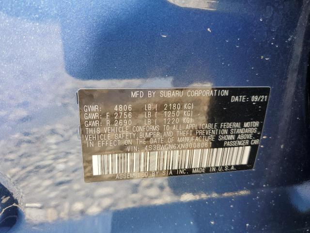 2022 Subaru Legacy Limited Xt VIN: 4S3BWGN6XN3008061 Lot: 56624114