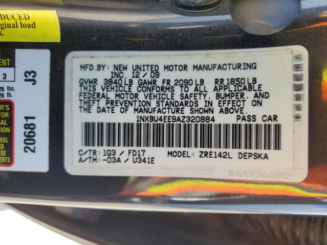 2010 Toyota Corolla Base VIN: 1NXBU4EE9AZ320884 Lot: 55349404