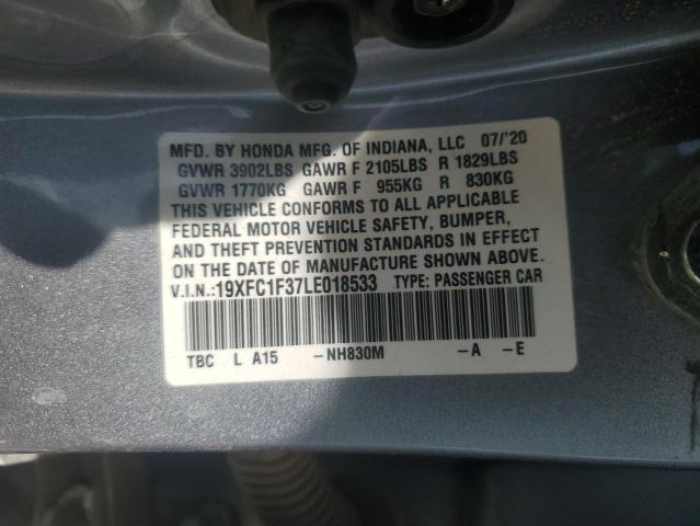 2020 Honda Civic Ex VIN: 19XFC1F37LE018533 Lot: 54694194