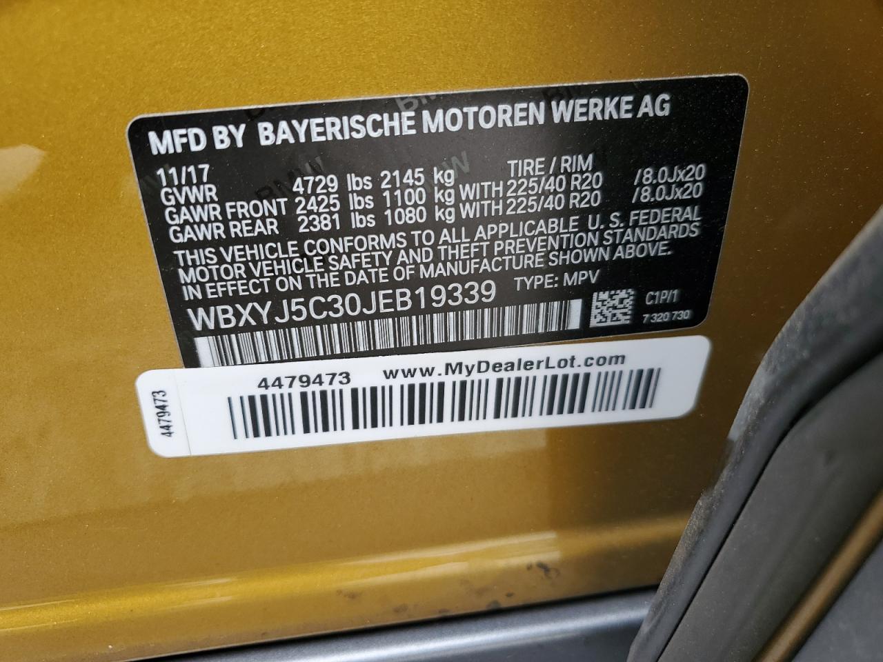 WBXYJ5C30JEB19339 2018 BMW X2 xDrive28I