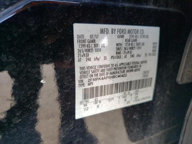 2017 Ford Edge Sport VIN: 2FMPK4AP5HBC40422 Lot: 56054194