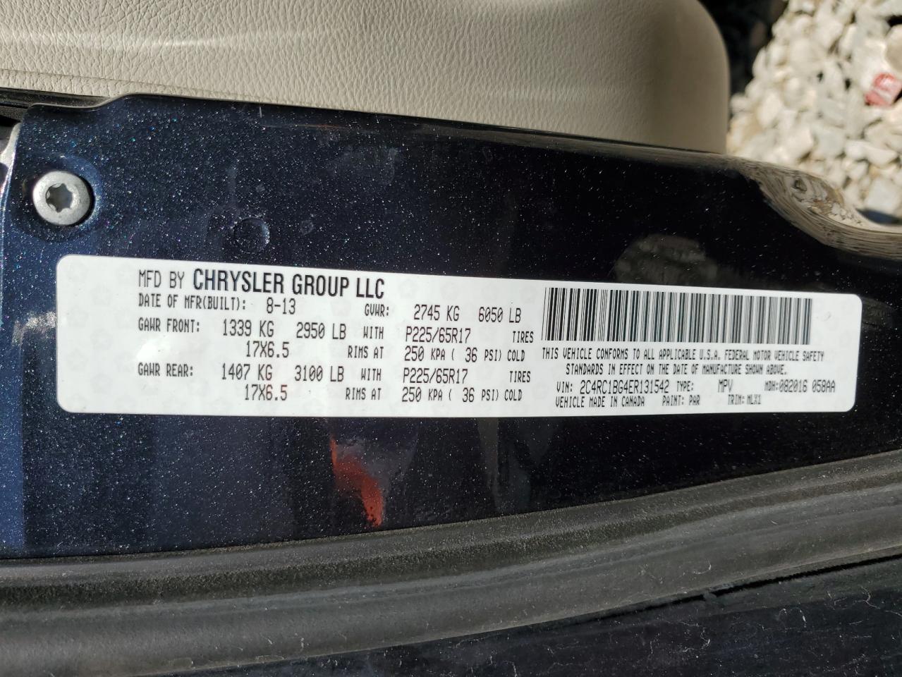 2C4RC1BG4ER131542 2014 Chrysler Town & Country Touring