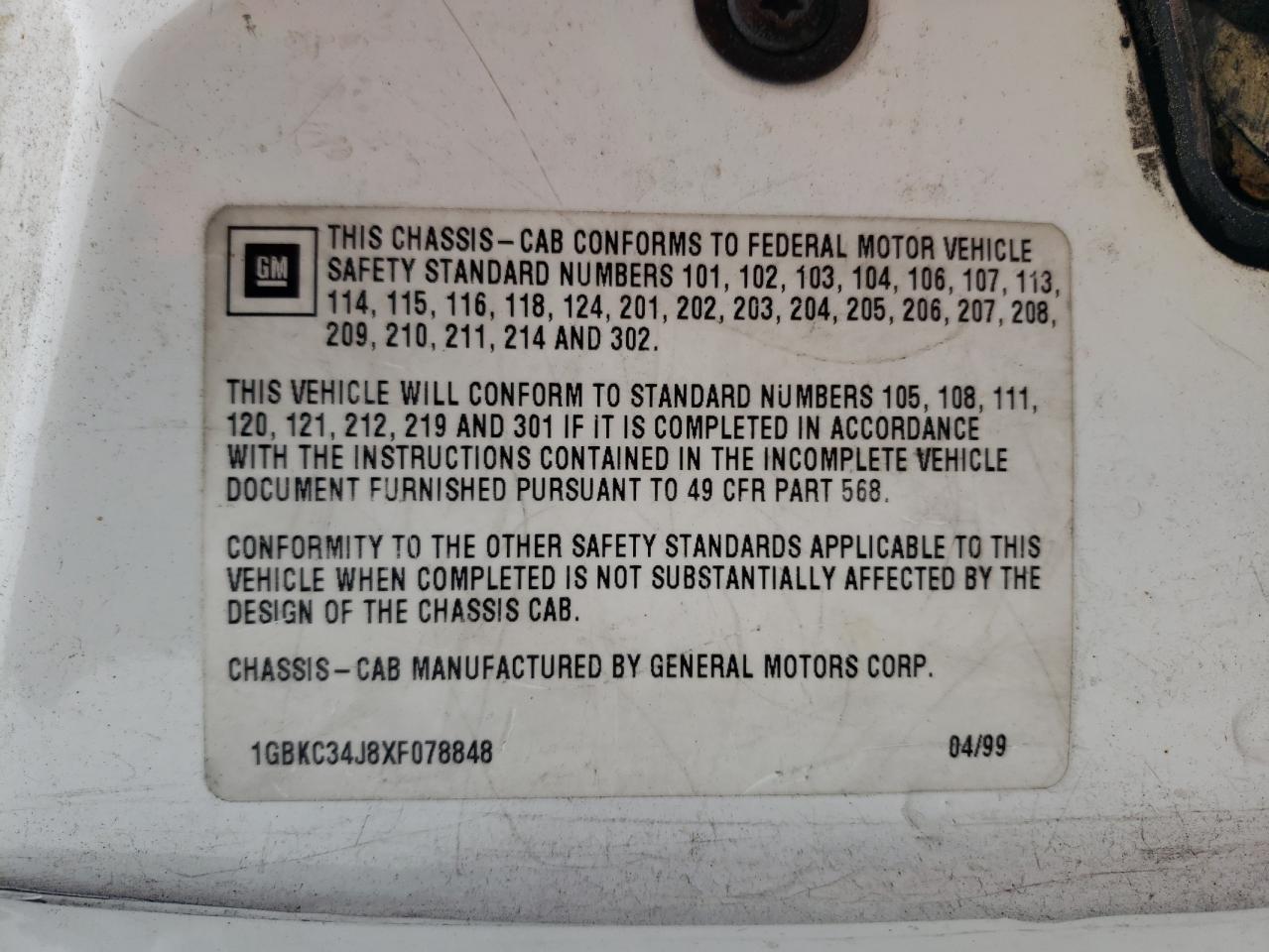 1GBKC34J8XF078848 1999 Chevrolet Gmt-400 C3500-Hd