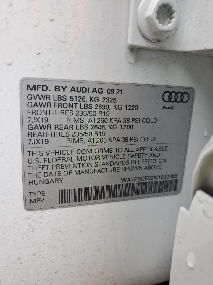 WA1EECF32N1032065 2022 Audi Q3 Premium Plus S Line 45