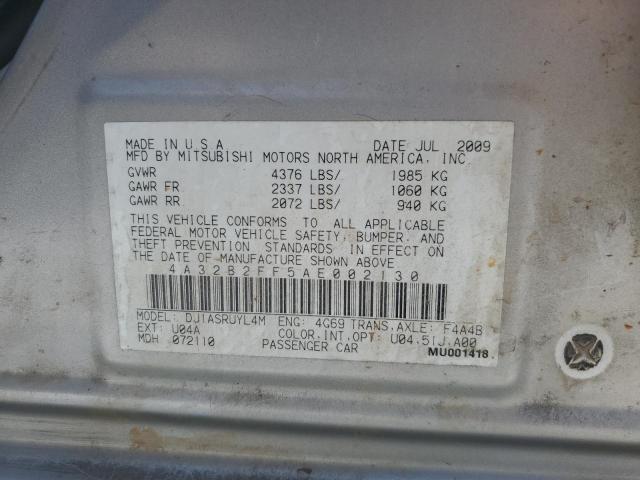 2010 Mitsubishi Galant Fe VIN: 4A32B2FF5AE002130 Lot: 53221854