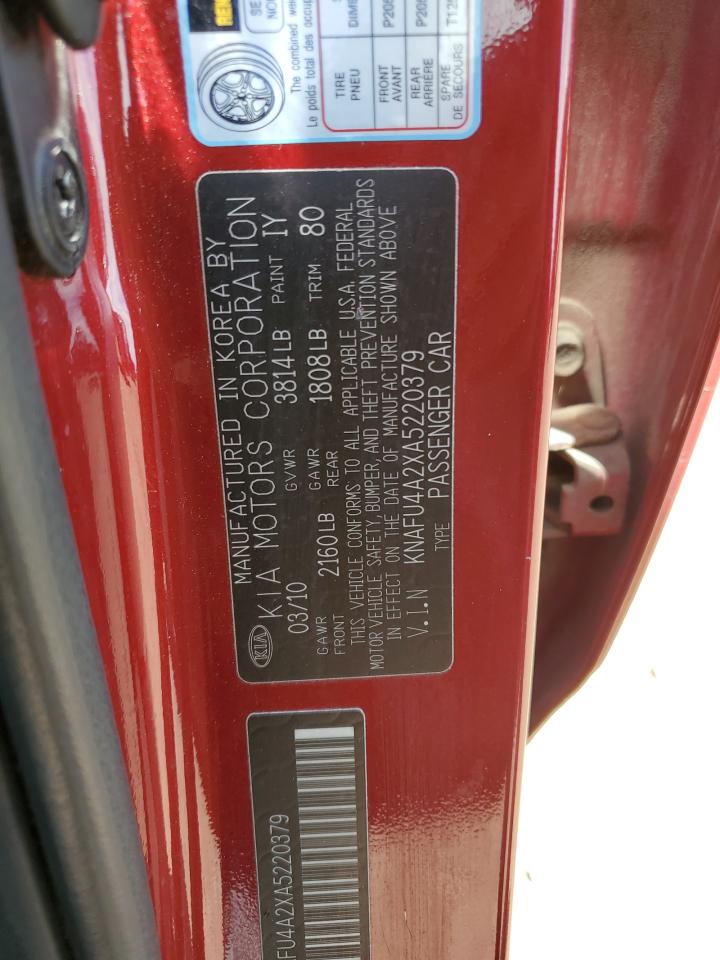 KNAFU4A2XA5220379 2010 Kia Forte Ex