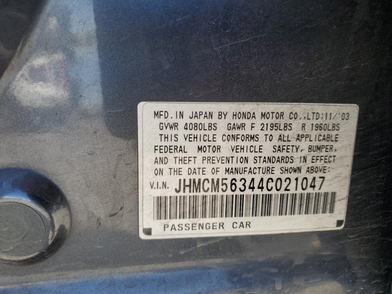 JHMCM56344C021047 2004 Honda Accord Lx