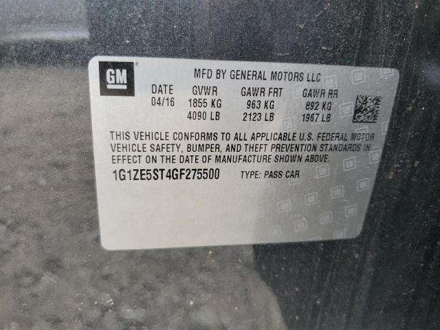 2016 Chevrolet Malibu Lt VIN: 1G1ZE5ST4GF275500 Lot: 53951714