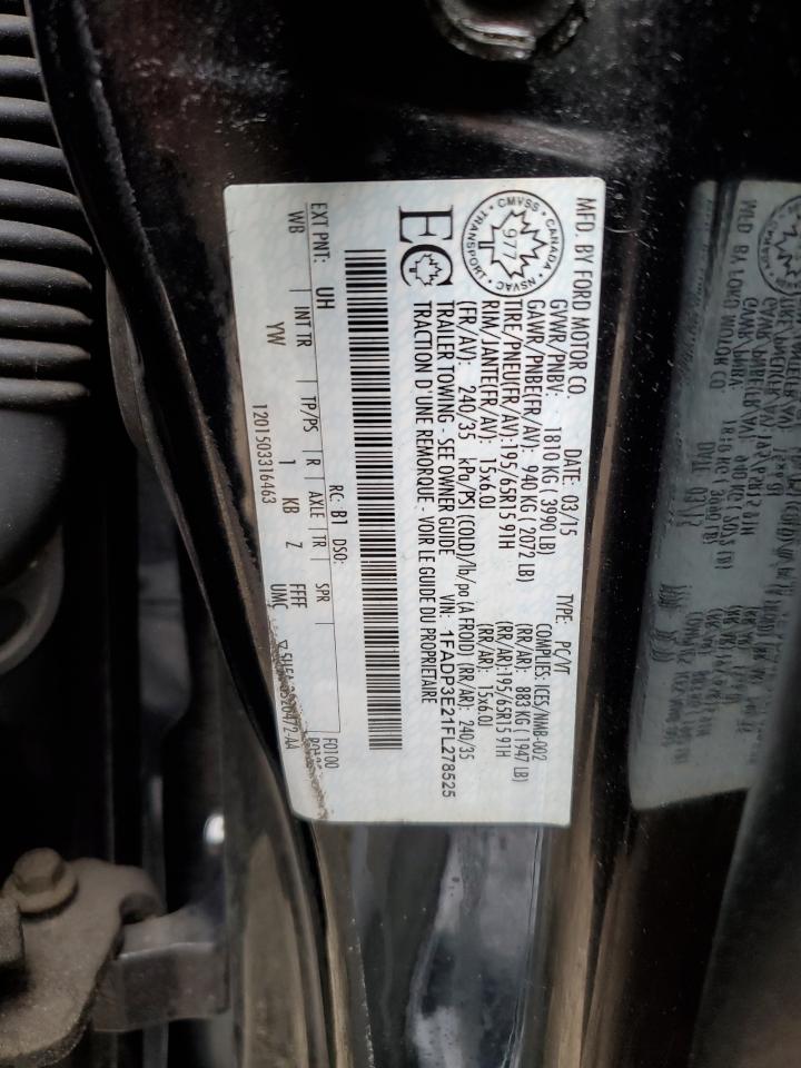 1FADP3E21FL278525 2015 Ford Focus S