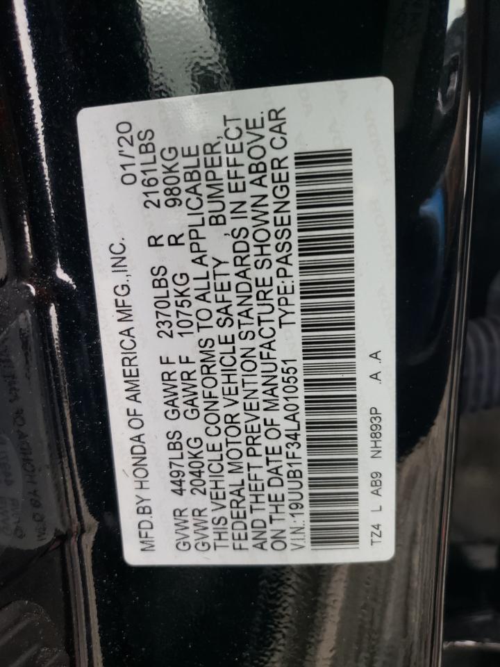 19UUB1F34LA010551 2020 Acura Tlx