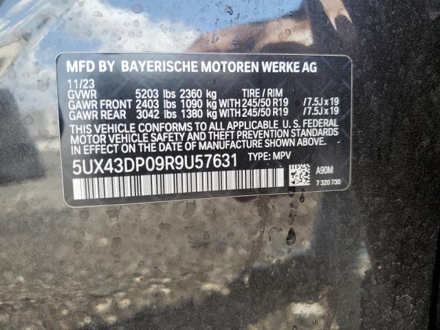 2024 BMW X3 Sdrive30I VIN: 5UX43DP09R9U57631 Lot: 56075534