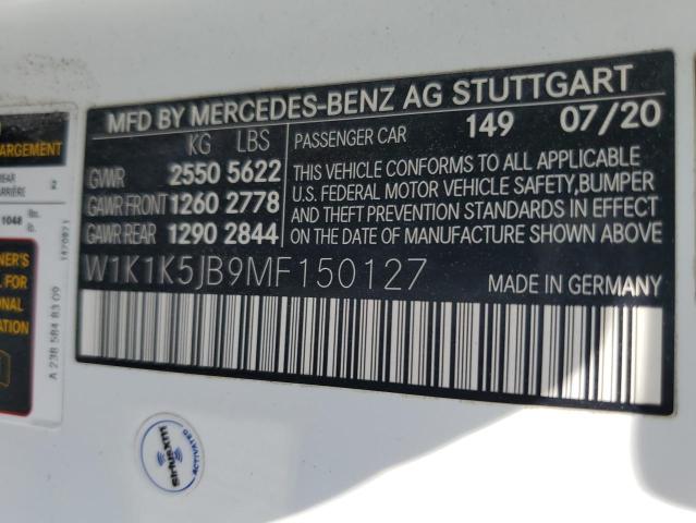 VIN W1K1K5JB9MF150127 Mercedes-Benz E-Class E 450 2021 12