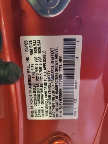 2005 Honda Element Ex VIN: 5J6YH28655L017585 Lot: 56459464