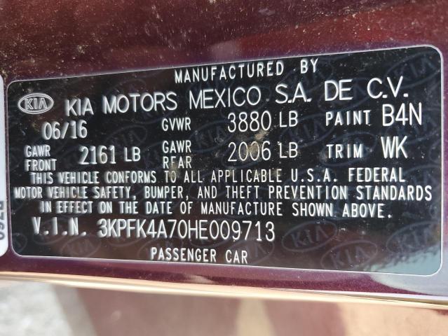 2017 Kia Forte Lx VIN: 3KPFK4A70HE009713 Lot: 55135984