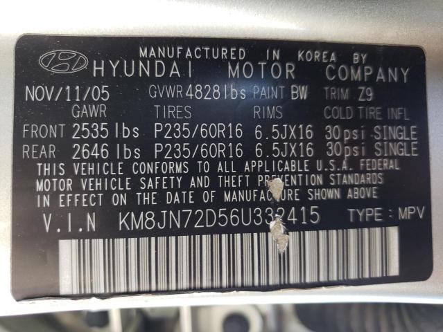 2006 Hyundai Tucson Gls VIN: KM8JN72D56U332415 Lot: 53498234