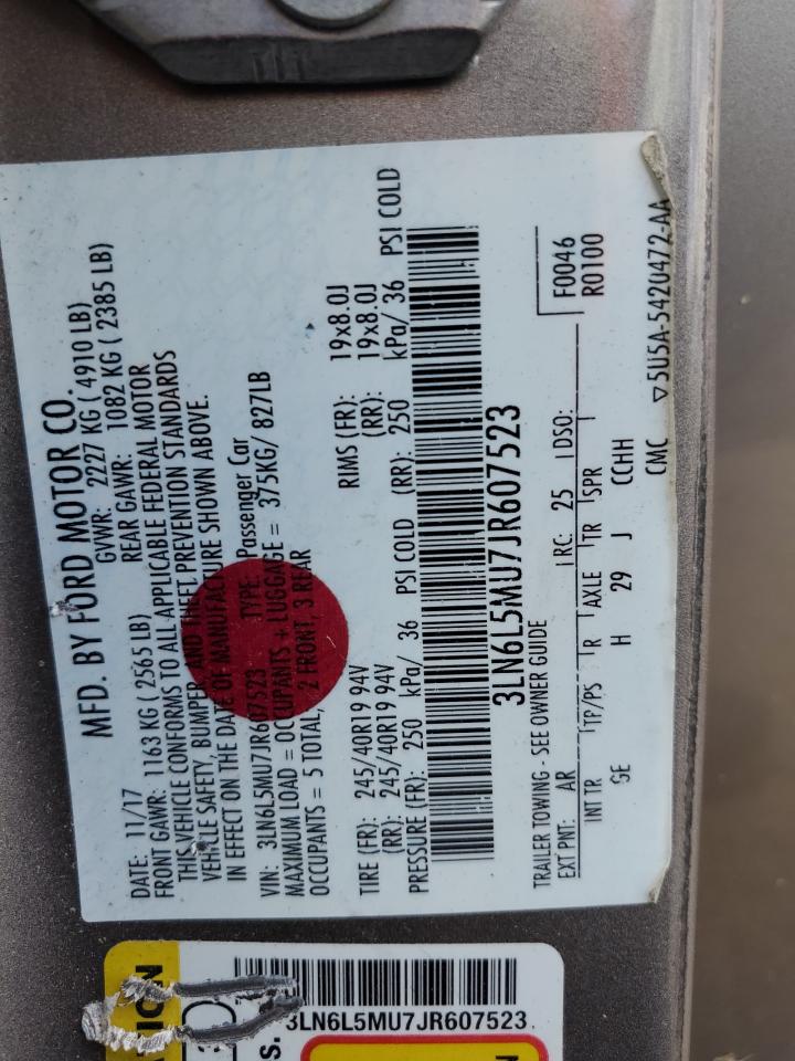 3LN6L5MU7JR607523 2018 Lincoln Mkz Hybrid Reserve