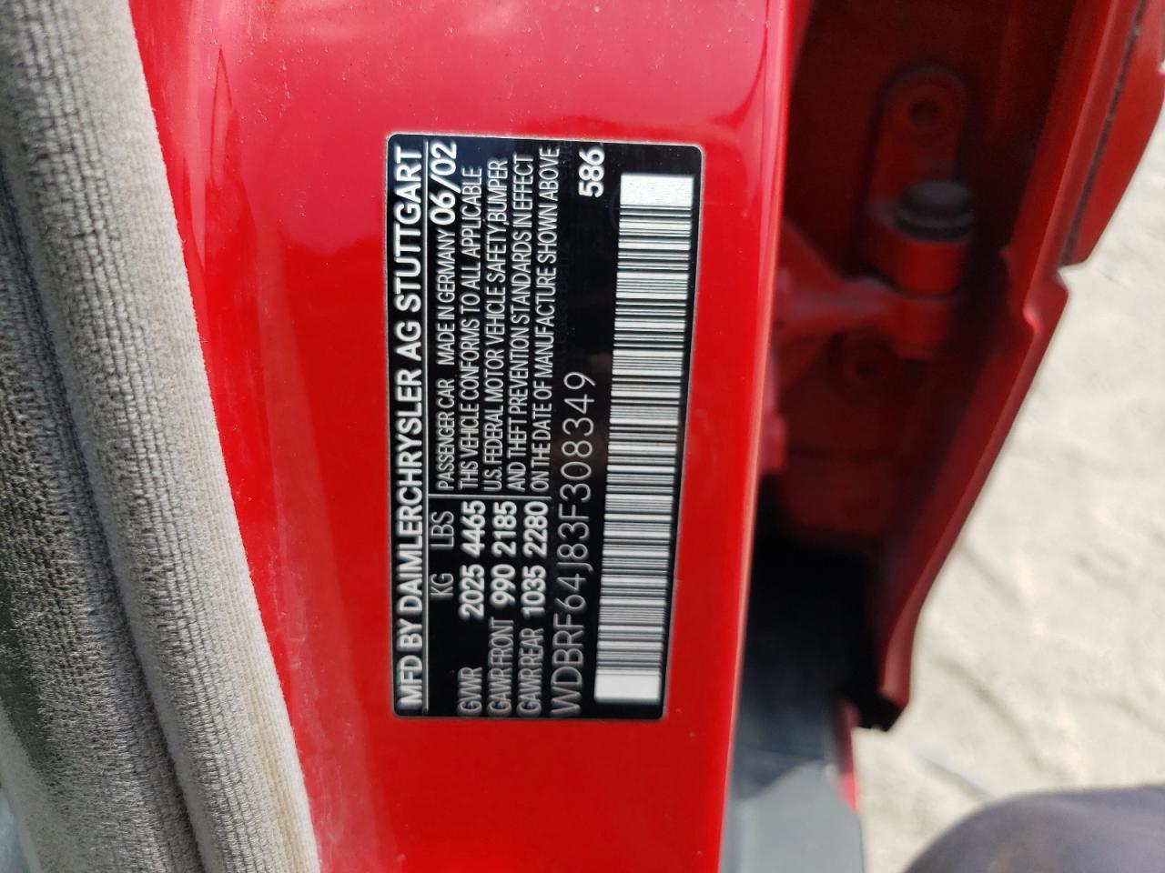 WDBRF64J83F308349 2003 Mercedes-Benz C 320