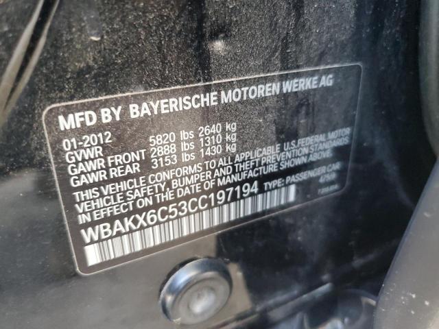 2012 BMW 750 I VIN: WBAKX6C53CC197194 Lot: 57157974