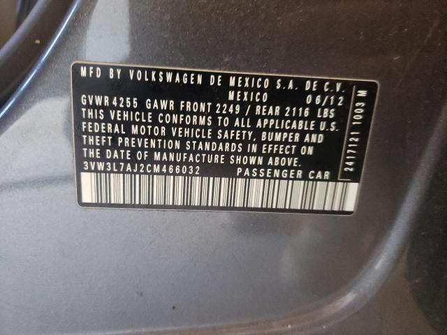 2012 Volkswagen Jetta Tdi VIN: 3VW3L7AJ2CM466032 Lot: 55028554