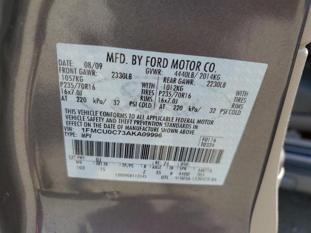 2010 Ford Escape Xls VIN: 1FMCU0C73AKA09996 Lot: 54572764