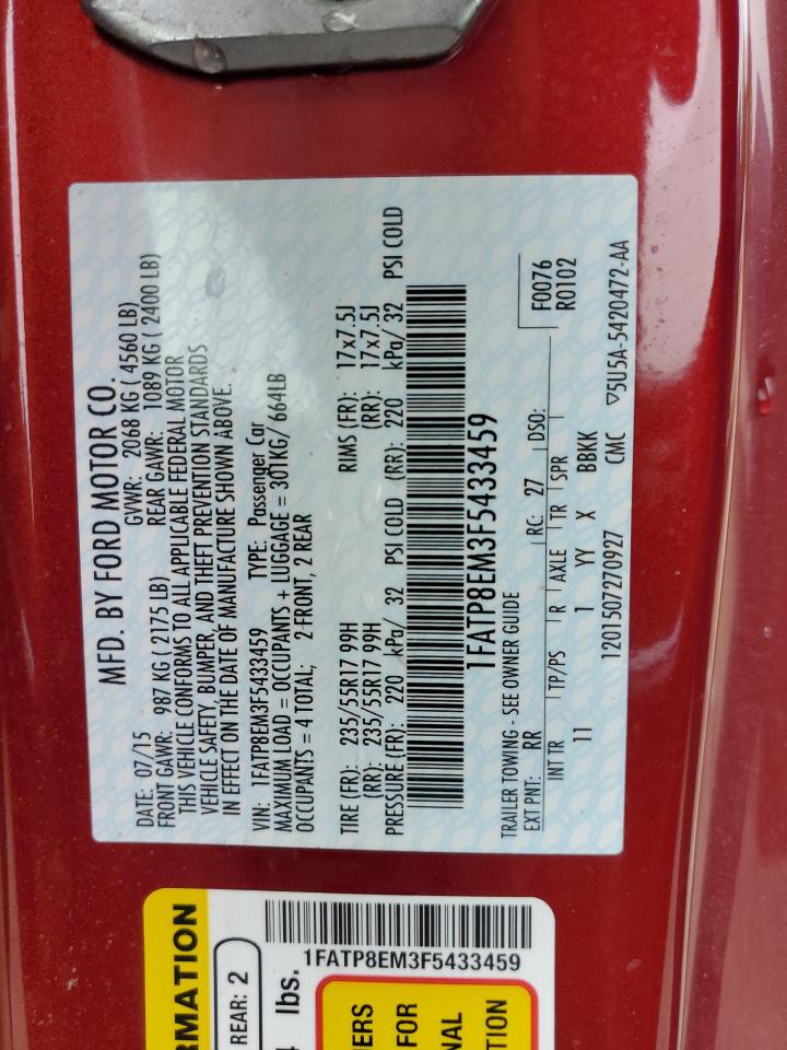 1FATP8EM3F5433459 2015 Ford Mustang