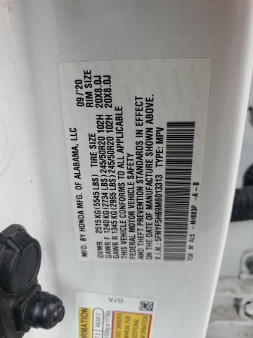 2021 Honda Pilot Touring VIN: 5FNYF5H69MB013313 Lot: 53495614