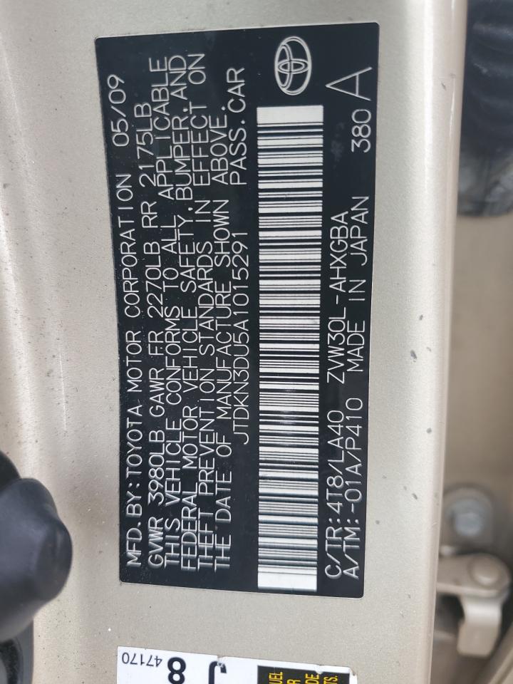 JTDKN3DU5A1015291 2010 Toyota Prius