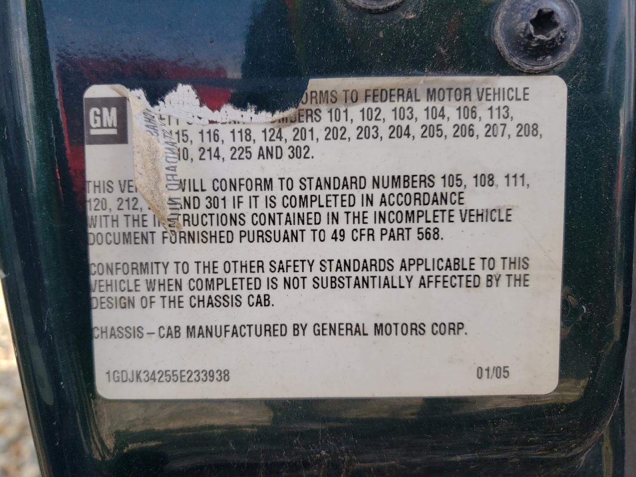 1GDJK34255E233938 2005 GMC New Sierra K3500